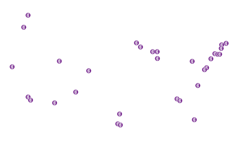 Map of DCN Centers of Excellence across the USA