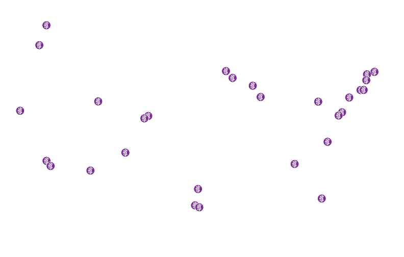 A map of the DCN center locations across the USA
